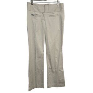 Express Editor Womens Wide Leg Cotton Stretch Khaki Pants Pockets Flat Front 2R